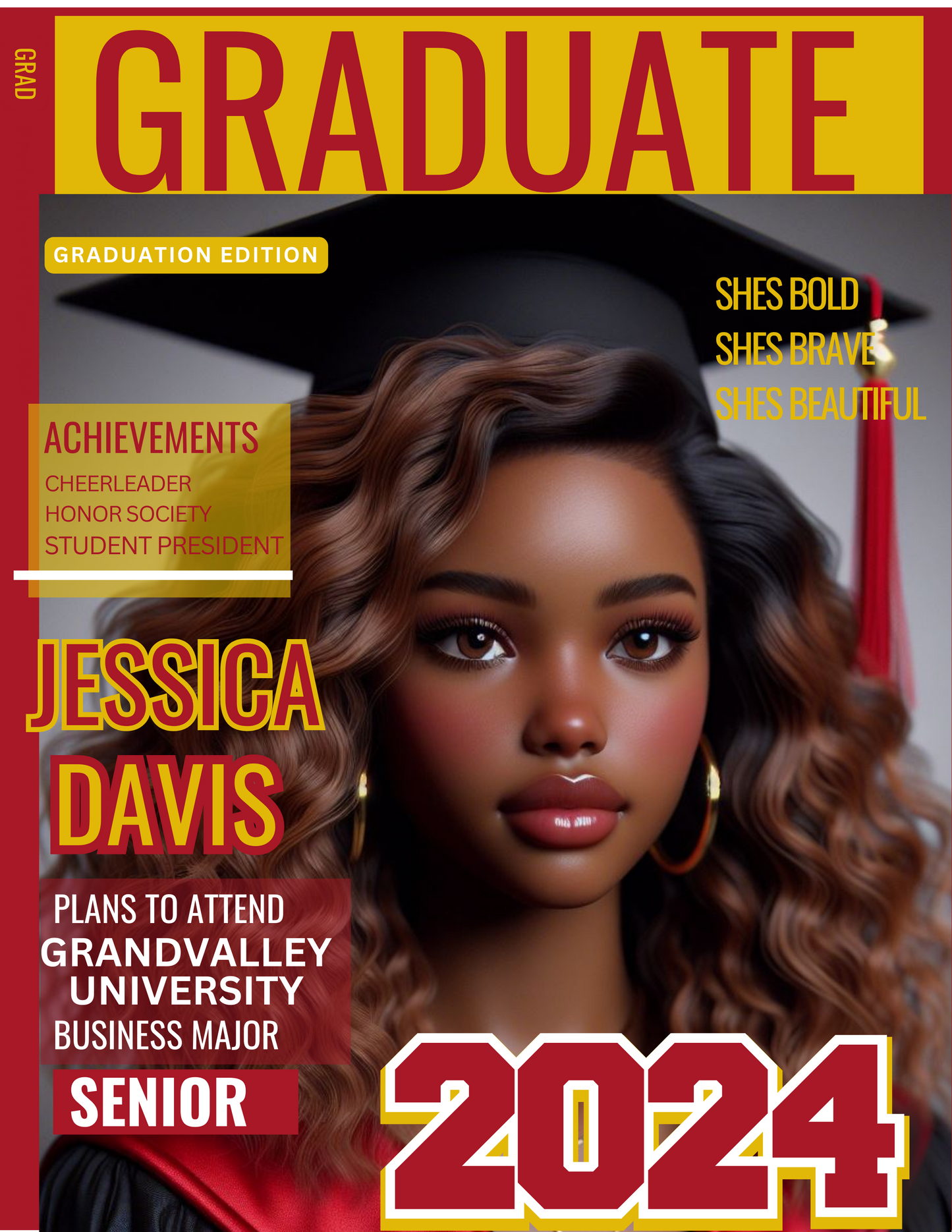 Editable Graduation Magazine Cover