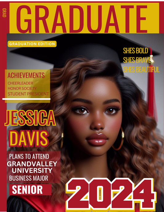 Editable Graduation Magazine Cover