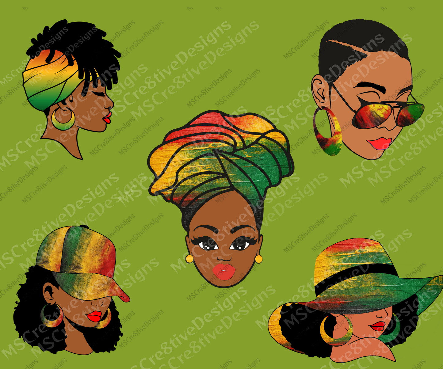 Melanin Lady Bundle PNG